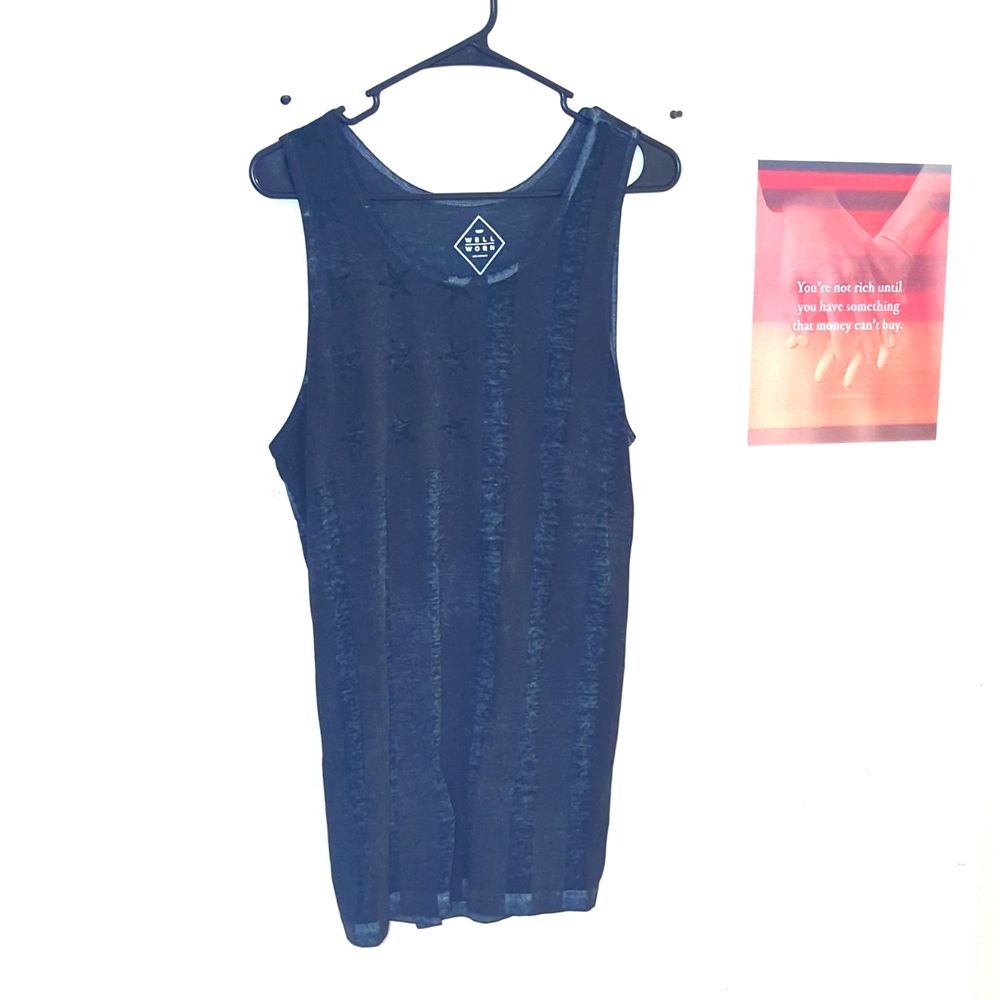 faded American flag tank top small